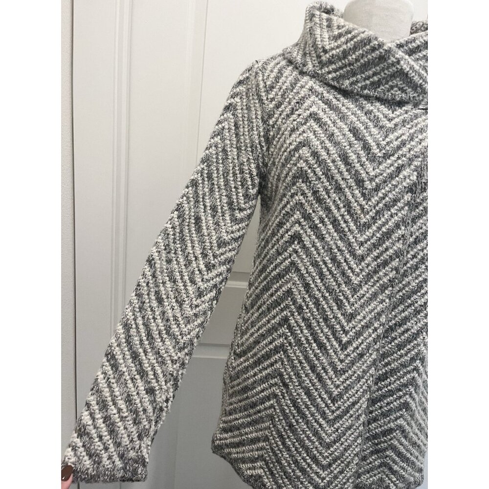 Mary Firenze Italian Made Wool Blend Chevron Cardigan Sweater Coat Size Small - Picture 3 of 10